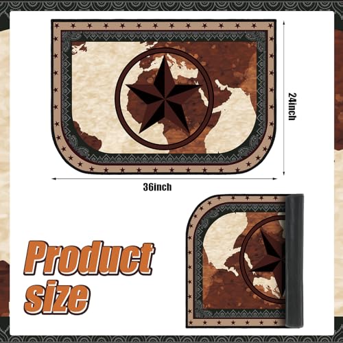 Demissle Cabin Fireplace Hearth Rug Fireplace Mats Cabin Southwestern Fireproof Rug Fire Resistant Mat for Wood Stove Floor for Kitchen Indoor Outdoor(24 x 36 Inch,Classic) - Image 3