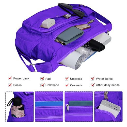 2Pcs/Set Women's Nylon Crossbody Bag – Lightweight Water-Resistant Shoulder Purse with Multiple Pockets for Travel & Work4