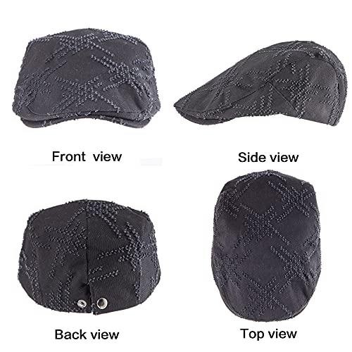 Image of LADYBRO 2-Pack Unisex Flat Cap Newsboy Hats for Men Women Casual Adjustable