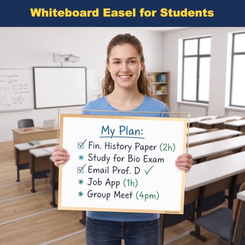 Image of TSJ OFFICE Small White Board - 18 X 14 Inches Gold Framed Dry Erase Board