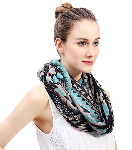 Ethnic Aztec Tribal Geometric Print Women's Infinity Scarf Lightweight2