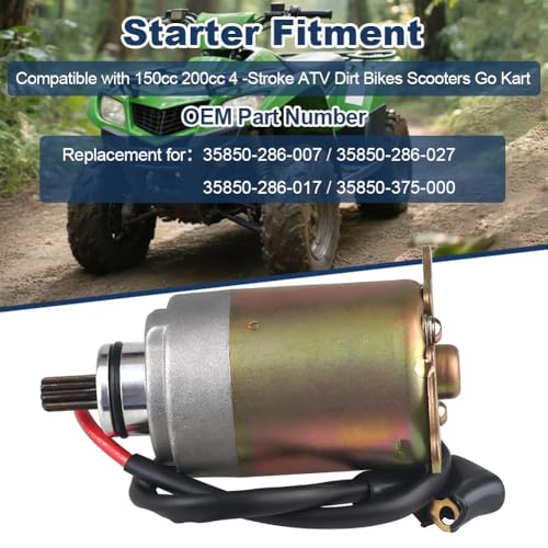 Image of WATERWICH Starter Compatible with GY6 Engine 150cc 200cc 4-Stroke ATV Dirt Bikes Scooters Go Kart Compatible with Baja Wilderness Tao Tao Coolster Jonway Roketa