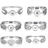 Lovglisten Flowers Carved Vintage Snap Bracelet Bangle for 18mm Snap Button Jewelry (12)