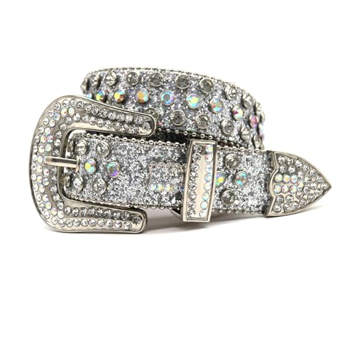 Ceinture cow-boy western en strass et cuir brillant punk style rock pour homme et femme