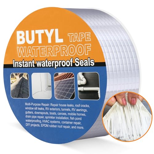 NUTKIT Cinta de Butilo Impermeable 5Mx5cm,Cinta Impermeable Autoadhesiva,Cinta Selladora de Gran Durabilidad, para Fugas de Techo, Reparación de Grietas, Ruptura de Tuberías