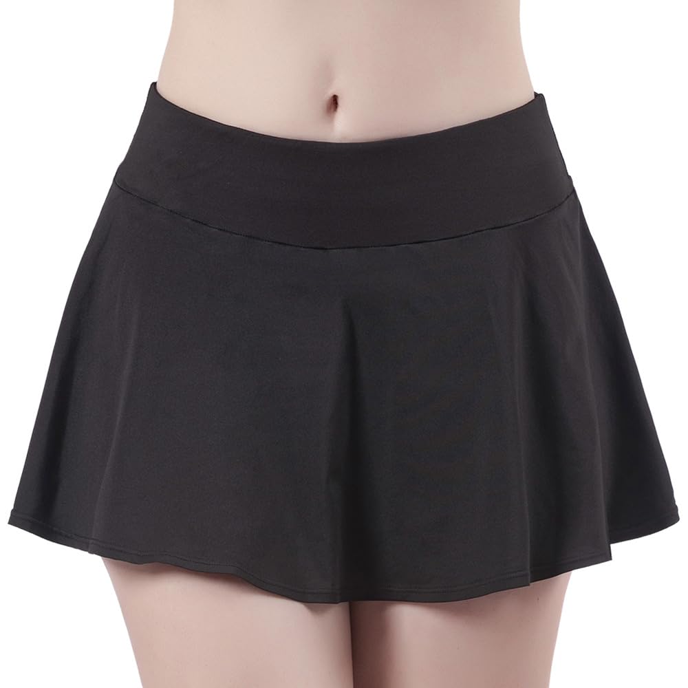 ThreeH Falda Tenis Plisada Cintura Alta Mujer Golf Faldas Cortas con Pantalones Cortos