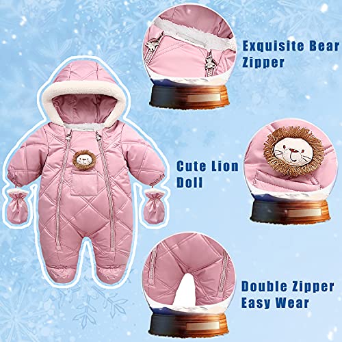 Fairy Baby Infant Baby Winter Snowsuit Coat Romper Hooded Footie Outwear Warm Jumpsuit Bodysuit for Girl Boy 6-24 Months2