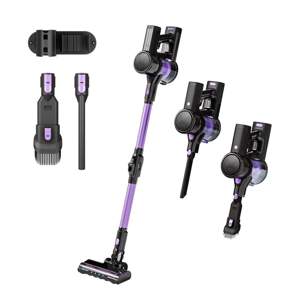 6 in 1 Cordless Vacuum Cleaner 22000Pa Stick & Handheld Vacuum Cleaner with Brushless Motor and LED Display for Home Hardwood Floor Carpet Pet Hair Car