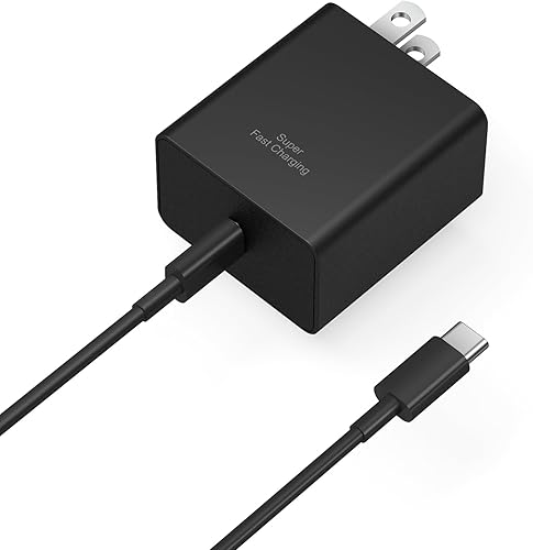 Cargador súper rápido Samsung USB C de 45 W, cargador tipo C, bloque de pared de carga rápida con cable de carga rápida de 6 pies para Samsung