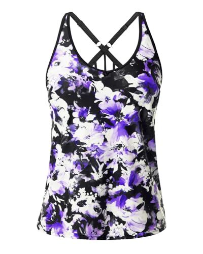 Image of Yonique Womens Tankini Top Only Athletic Swim Top Modest Tankini Swimsuit No Bottom