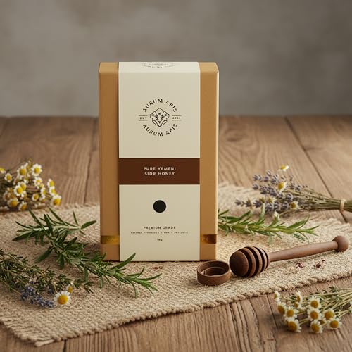 Image of Aurum Apis Raw Yemeni Sidr Honey, 100% Raw Unfiltered Pure Honey, Hand Harvested Organic Honey, Non-GMO, Unprocessed Certified Organic Honey from Sidr Tree Blossoms, Rich Flavor & Aroma, Honey Jar (1kg)
