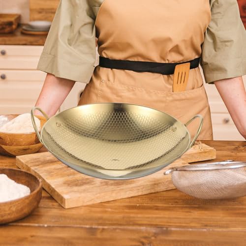 Sartén Wok de acero inoxidable con doble mango miniatura 3