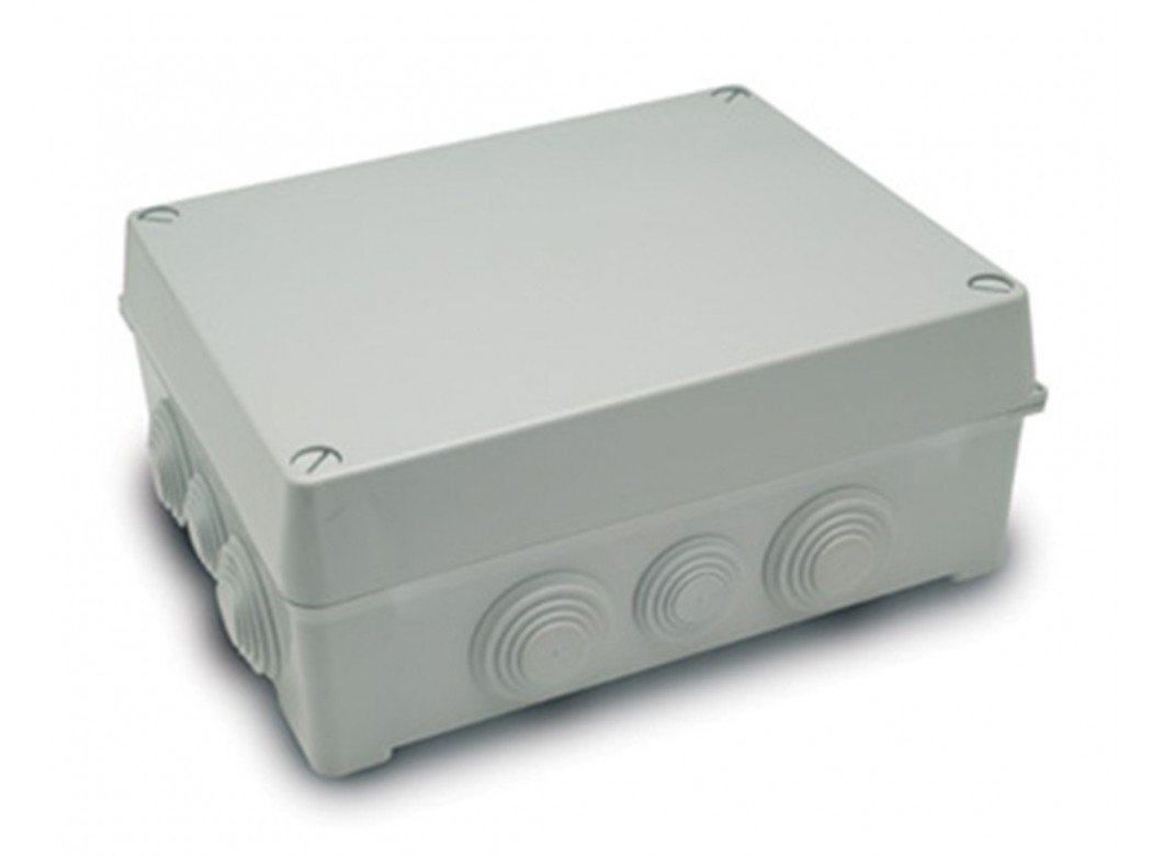 FAMATEL - Scatola impermeabile IP55 | Coperchio con viti | Con coni | 310x240x125 | Grigio