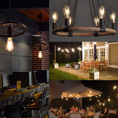 Image of 6 Packs ST58 LED Edison Bulbs, 4 Watt Vintage Light Bulbs Equivalent to 40 Watts, 2700K Warm White Antique Decorative Light Bulbs, 90+ CRI, 480 Lumens E26 Base LED Bulbs, Clear Glass, Dimmable