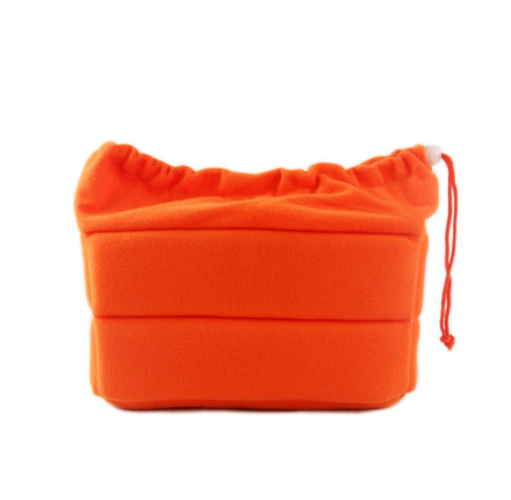 DRF DSLR Camera Insert Bag Shockproof Partition Padded Inner Case with Drawstring BG168 (Orange)