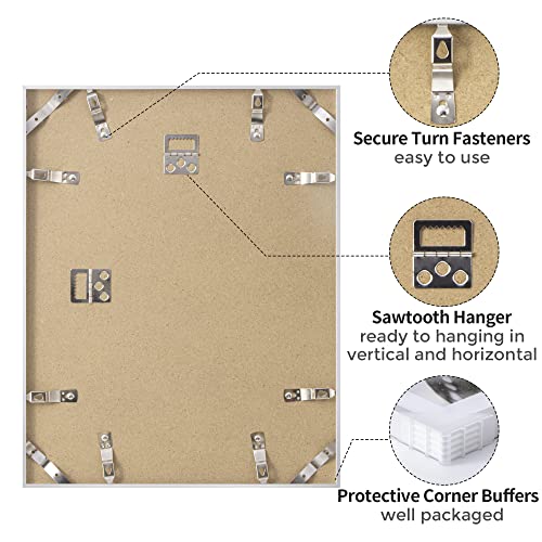 11X14 Metal Picture Frame- 11X14 Aluminum Photo Frames With 8X10 Mat, Tempered Glass Front, And Hanging Hardware - Ideal For Wall Or Tabletop Display - Premium Metal Picture Frame Collection(Silver, Pack Of 1) #TOP4