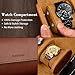AuraBasic Single Watch Travel Case for Men & Women, Roll With Anti-Scratch Fleece, Portable Organizer Premium Luxury, Hand-Made Dark Brown Box for Birthday Festival Gift