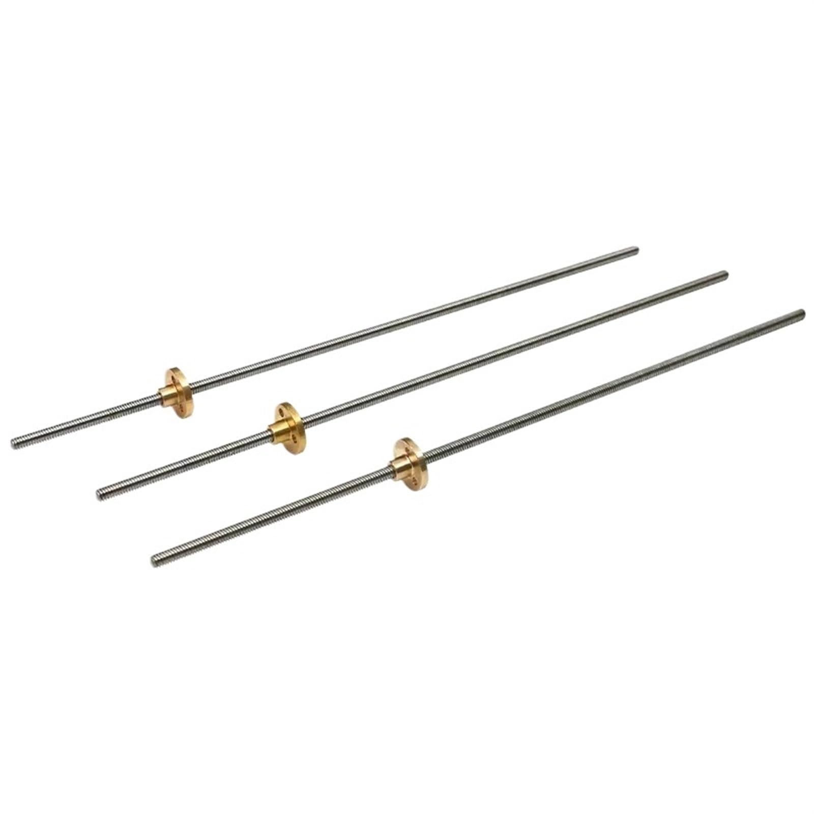 Metal Ball Screw nut T5 Lead Screw Stainless Steel Diameter 5mm Pitch 1mm Length 100/150/200/250/300/350/400/500/550mm Lead Screw with Brass Nut(100mm)