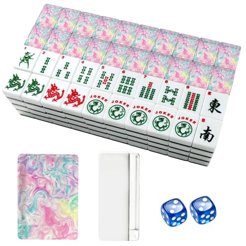 Juego de Mahjong Americano con 166 Fichas acrílicas miniatura 1