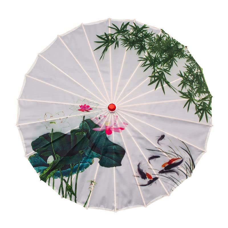 Vocttaiy Parasol Chinese Style Classical Oil Paper Umbrella Rainproof Umbrella, Parasol Pendent Floral Mulitcolor Paper and Bamboo Painted Paper Parasol (L)