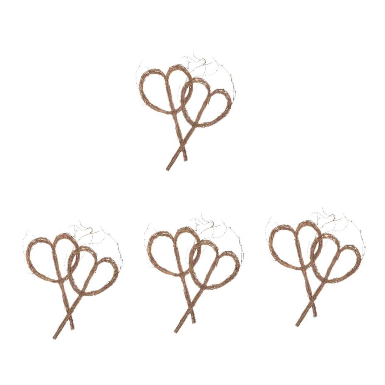 Amosfun 4 Sätze Blumenstrauß Zubehör Hochzeit Dekorative Hängende Ornamente Dekoration Kränze Weihnachtsdeko Christmas Decorations Girlandenring Selber Machen DIY-Rattan Coffee 2 Stück * 4