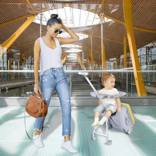 Expandable Luggage with Spinner Wheels, Suitcase with Seat Design, Kid Suitcase, Toddler Hard Luggage with Guardrail, 20 inch Carry-on Luggage for Travel 1 Set3