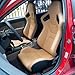 WIILAYOK 2 Pack Racing Seats, PVC Leather Universal Bucket Seats Pair with Dual Lock Sliders for Front-Back Adjustment - Automotive Racing Seats Pair for Cars, Tan