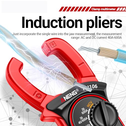HXBER Pinza Amperimétrica Digital PN106 Multímetro con Rango Automático y Pantalla LCD miniatura 4