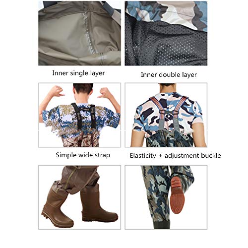 Vissen Borst steltlopers Mannen steltlopers Waterdichte Borst steltlopers Boot Voet Borst Waadvogel Licht Jacht Vliegvissen steltlopers voor mannen met laarzen Nylon/PVC Waadvogel Jacht Bootfoot Wat - Image 4