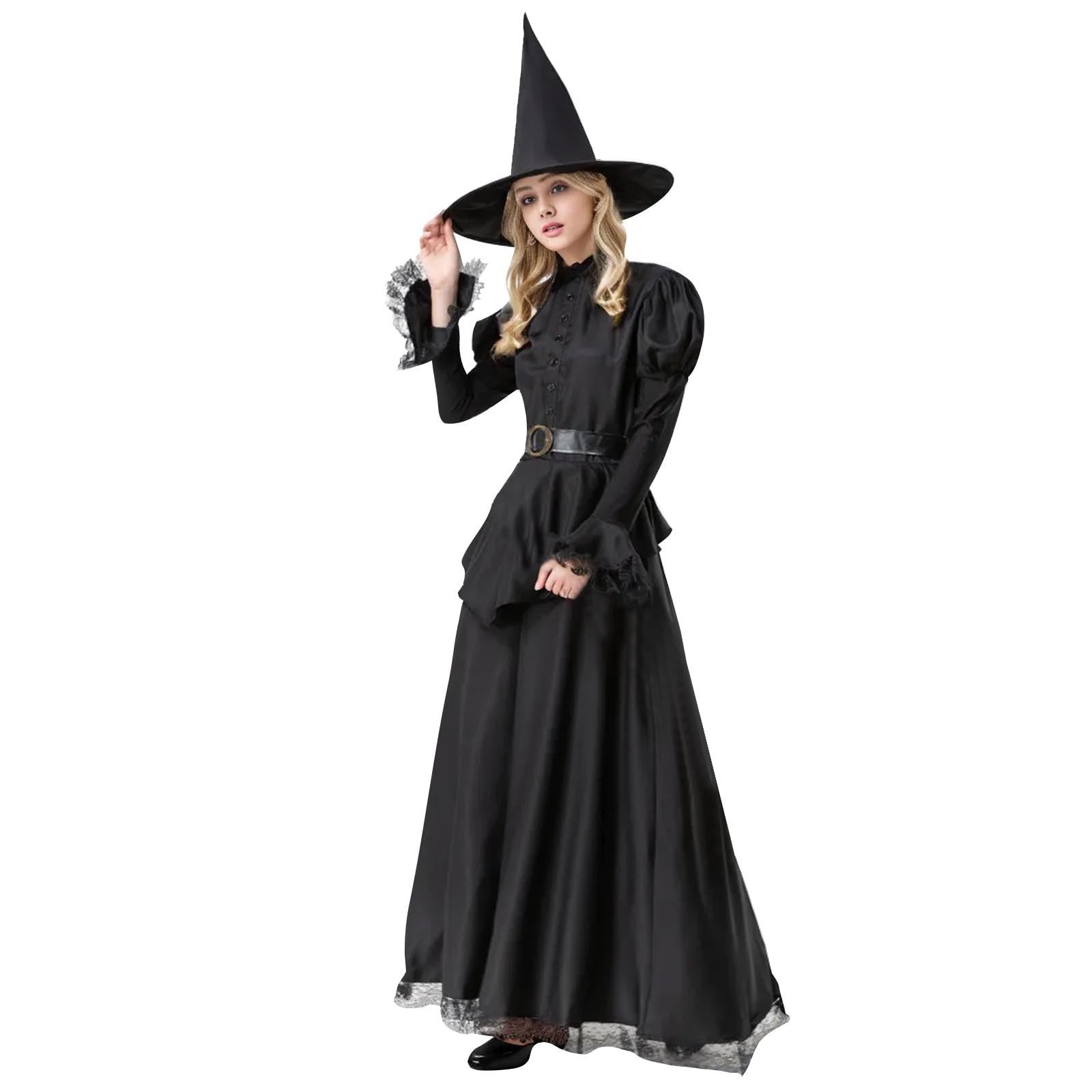 Genérico Vestido Otoño Mujer Halloween Disfraz Mujer - Vestido Medieval para Mujer con Cordones sobre Vestidos Largos Cosplay Vestido Retro