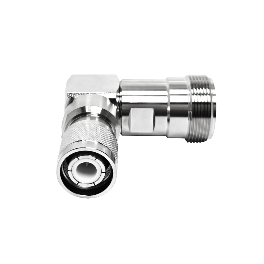 Adaptateur de connecteur coaxial haute tension LC femelle à angle droit vers HN mâle – 50 Ohm, DC-6 GHz, laiton plaqué tri-alliage