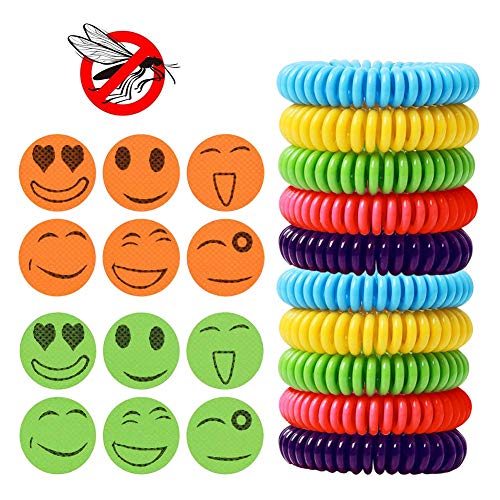 Preisvergleich Produktbild SCOBUTY Mückenschutz Armband,Anti Mücken Armband,Moskito Armband,Deet-Free, Ungiftig, Wasserdicht Einstellbar für Erwachsene und Kinder 10 Pack und 16 Stück Mückenschutz Aufkleber