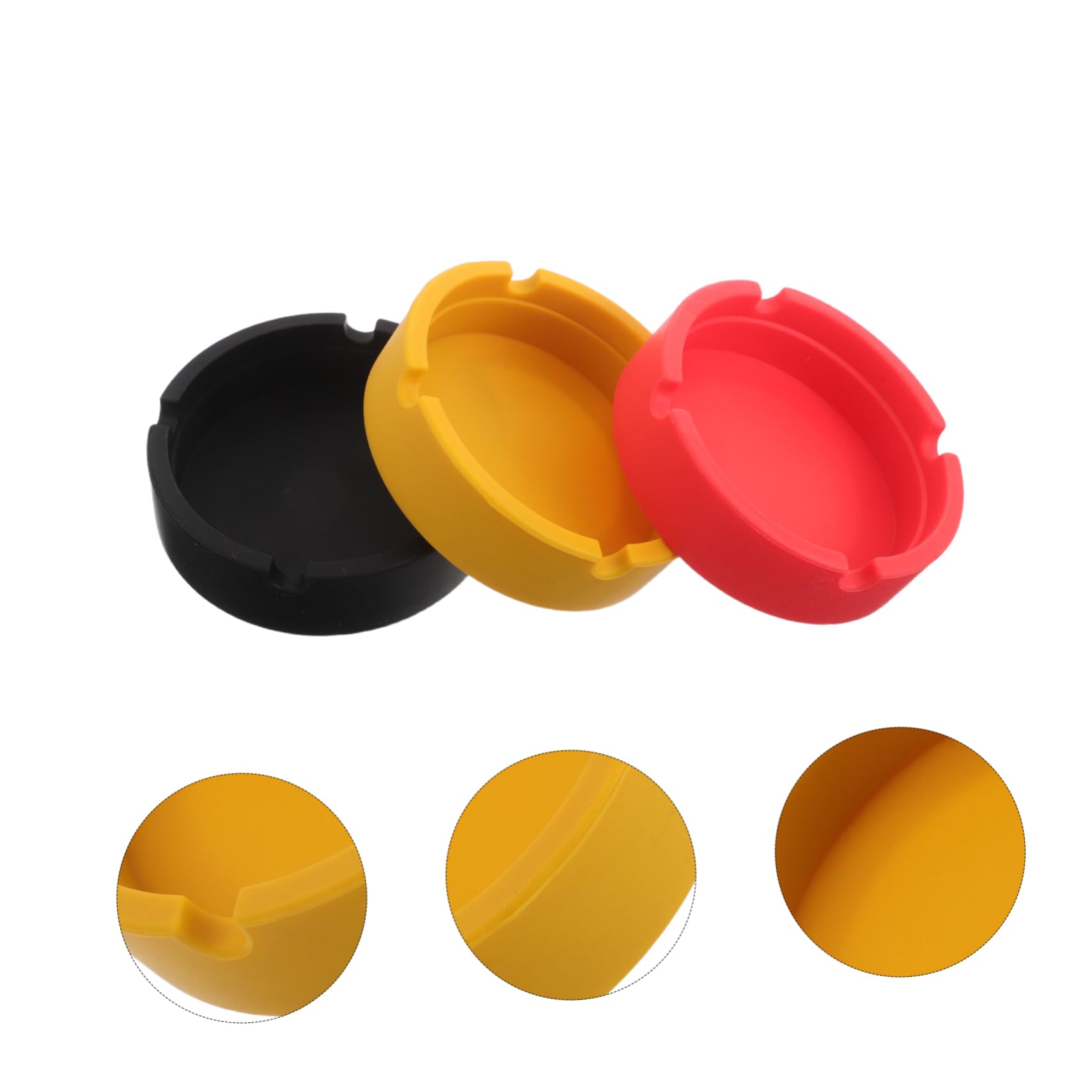 GALPADA Posacenere in Silicone Rotondo 3 Pezzi Resistente, Facile da Pulire, Previene la Dispersione della Cenere per Ufficio e Uso Interno Casa