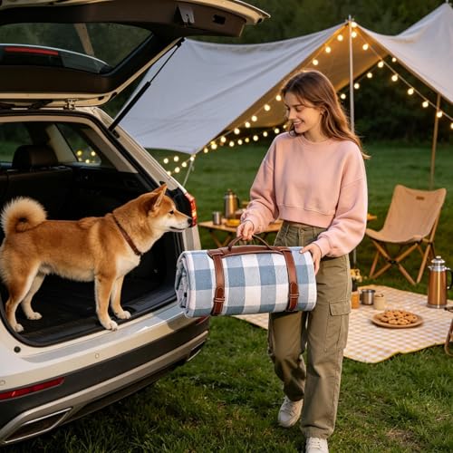 Couverture pique-nique pliable avec sangle chic pour vos journées au parc