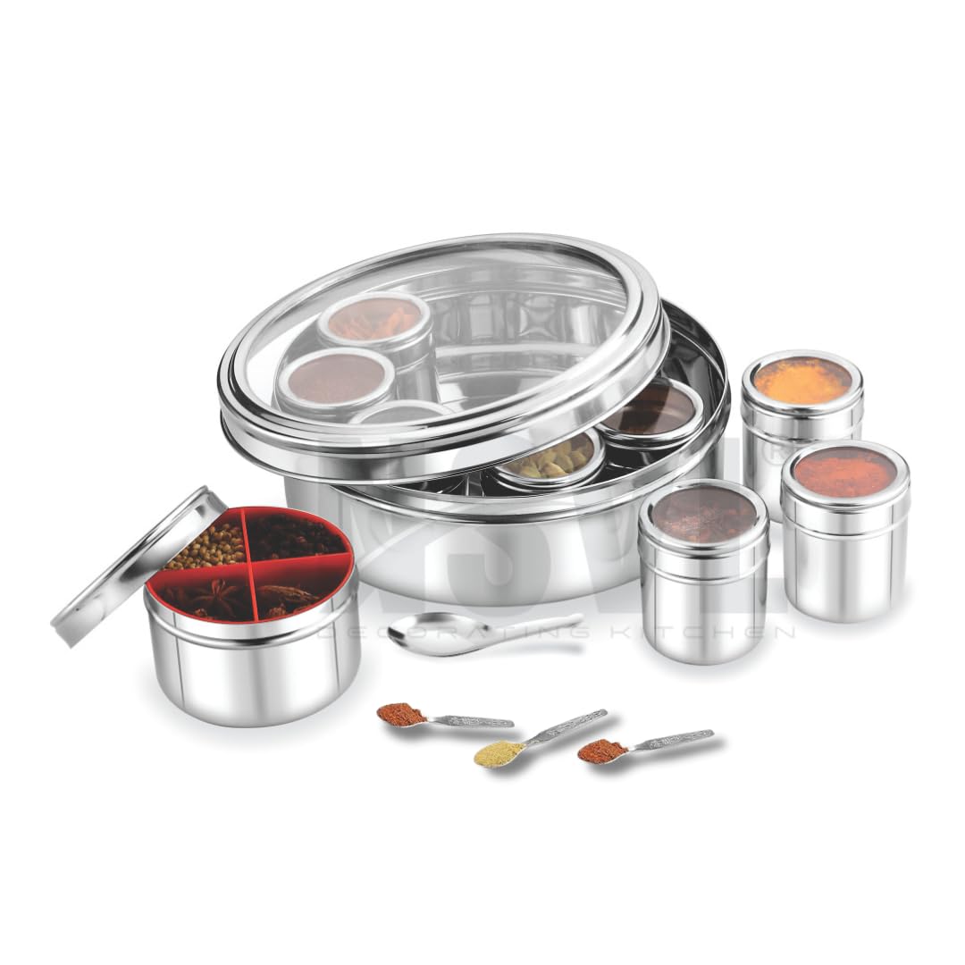 See full amazon price history chart for Nsvl Stainless Steel 12 IN 1 Masala Box for Kitchen | Masala Container | Spice Box for Kitchen | Masala Dabba/Masala Spice Box with See through lid 4 Spoons | Silver (2.5 Ltr / 22.5cm) Nsvl Stainless Steel 12 IN 1 Masala Box for Kitchen | Masala Container | Spice Box for Kitchen | Masala Dabba/Masala Spice Box with See through lid 4 Spoons | Silver (2.5 Ltr / 22.5cm) (B0D9BSFZYS) Amazon Price History, Amazon Price Tracker