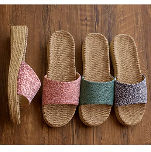 Women's Indoor Cotton Linen Home Slippers Non-Slip Casual Sandals4