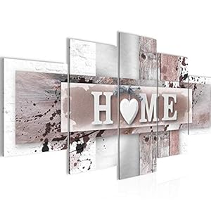 Runa Art Hart Huis Schilderijen Fleece Canvas Schilderij 5 Delen Leuze Grijs Pink Slaapkamer Hal 504553b