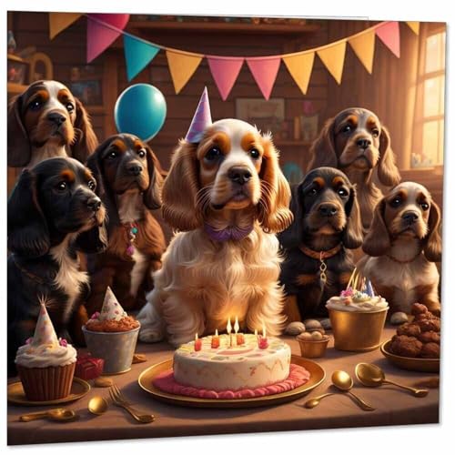 Biglietto di auguri di compleanno personalizzato cane Cocker