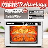 Gourmia French Door Digital Air Fryer Oven - XL 37QT Capacity, 12 Presets, FryForce 360° Tech, Dehydrate, Proof, Slow Cook, Fits 13” Pizza, 1700W, White