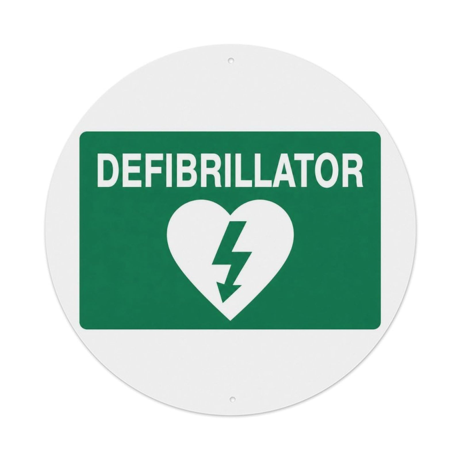 Olyhtr 8X8inch Classic Style Graphic Badge Defibrillator British Hazard Warning Metal Tin Sign