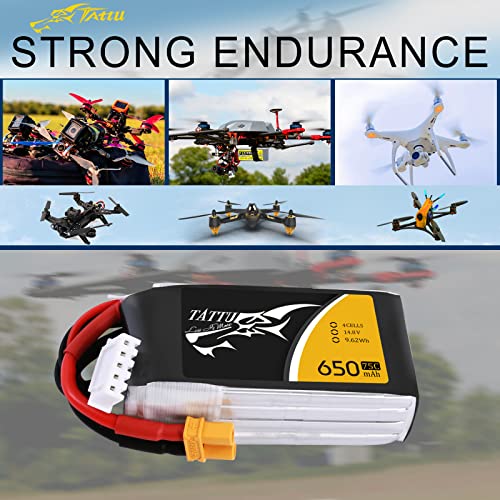 Tattu 650Mah 4S1P 75C 14.8V Lipo Battery With Xt30 Plug #TOP4