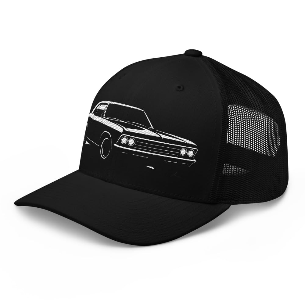 1966 Chevelle SS Trucker Hat – klasyczna haftowana czapka baseballowa Muscle Cars, retro Chevy, prezent dla facetów z samochodu