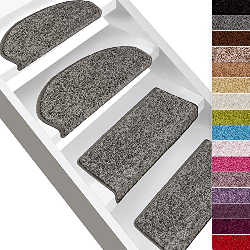 FLODI Stair Tread Mats - Set of 15, 23 x 65 cm, Grey
