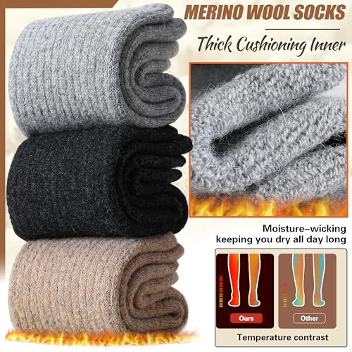 EBMORE Wool Socks with cozy inner lining