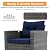 Super Patio 8 Pieces Outdoor Patio Furniture Set with 45” Fire Pit Table, Rattan Patio Conversation Sets with 50000 BTU Gas Fire Pit, Sectional Sofa Set with Storage Box, Navy Blue (Without Table)