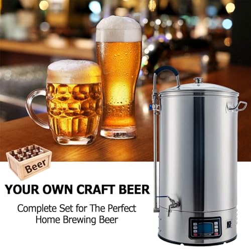 Eléctrica de cerveza casera de 30L/40L/60L con modo automático/manual, dispositivo de ebullición de puré, potencia de 100-2500W, temperatura de 25-100 ℃, temporizador de 1-180 minutos para elaboración