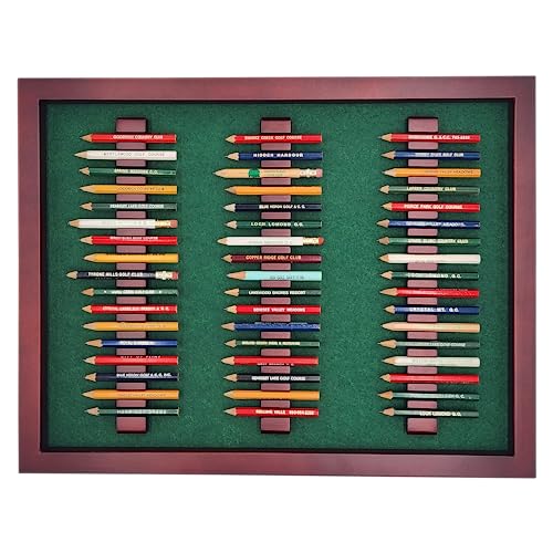Premium Wood Golf Pencil Case Holder Display - Holds 51 Pencils - Perfect Golf Gift - Cherry
