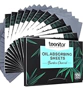 Teenitor 1200 Sheets Natural Blotting Paper for Oily Skin with Bamboo Charcoal, Oil Blotting Shee...