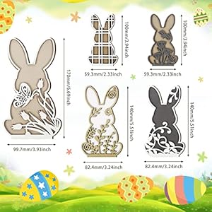 Ferraycle 5 pieces bunny table decorations wooden bunny signs for home wood rabbit tiered tray easter decorations for farmhouse party supplies  urban country home decor