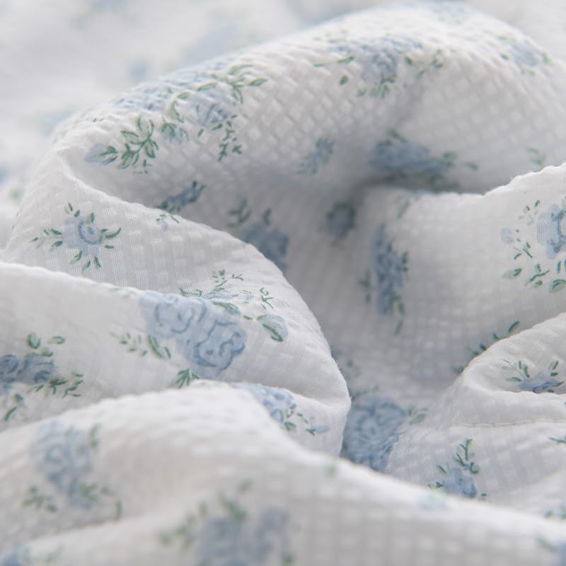 Surwin Colcha De Seersucker De Color Liso Colcha Cama Individual